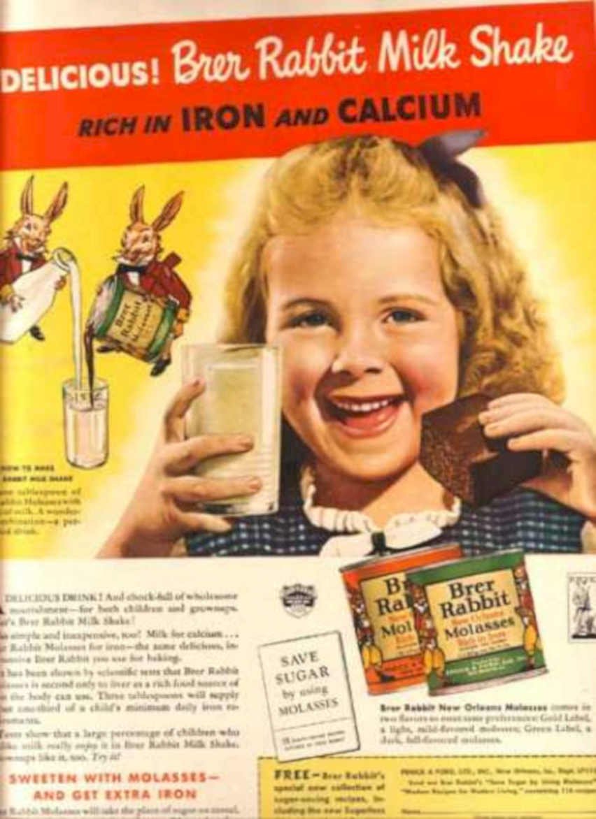 Brer Rabbit Milkshake Vintage Retro Advert Ads A4 Photo Print