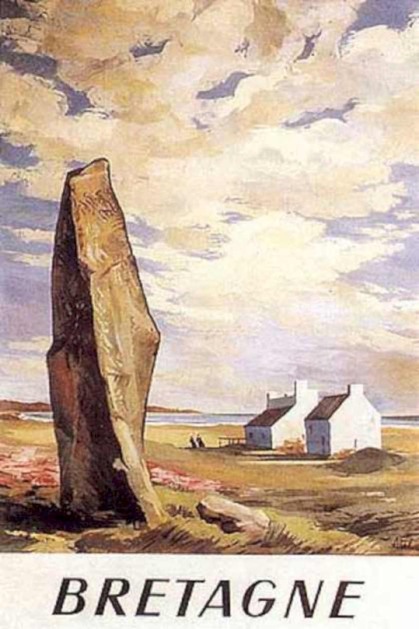 Bretagne Standing Stone Vintage Retro Advert Ads A4 Photo Print