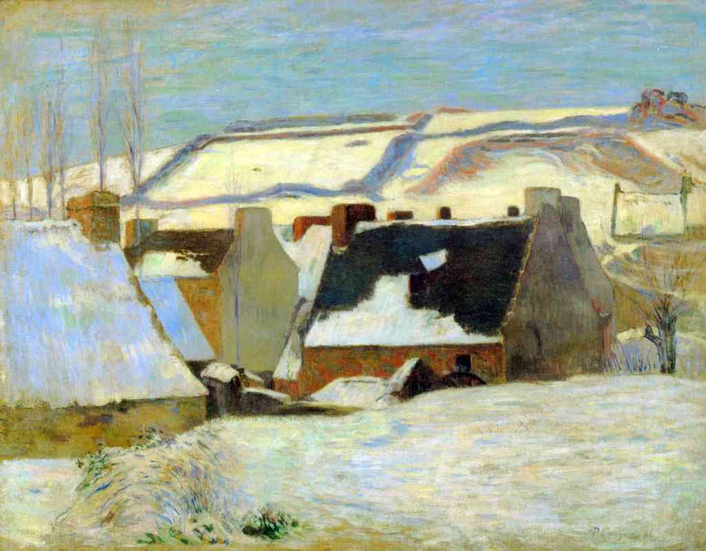 Breton Village In Snow Gauguin A4 Photo Print
