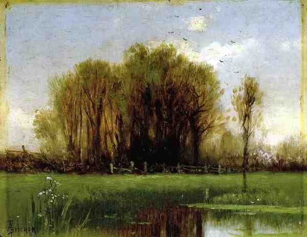 Bricher Alfred Thompson Landscape With Water A4 Photo Print