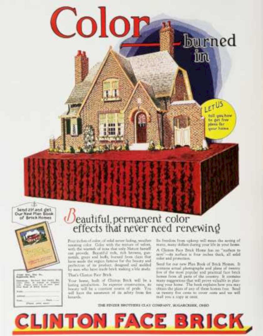 Brick House Plan Vintage Retro Advert Ads A4 Photo Print