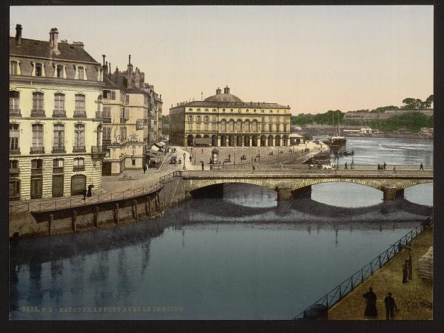 Bridge Bayonne Pyrenees Vintage A4 Photo Print