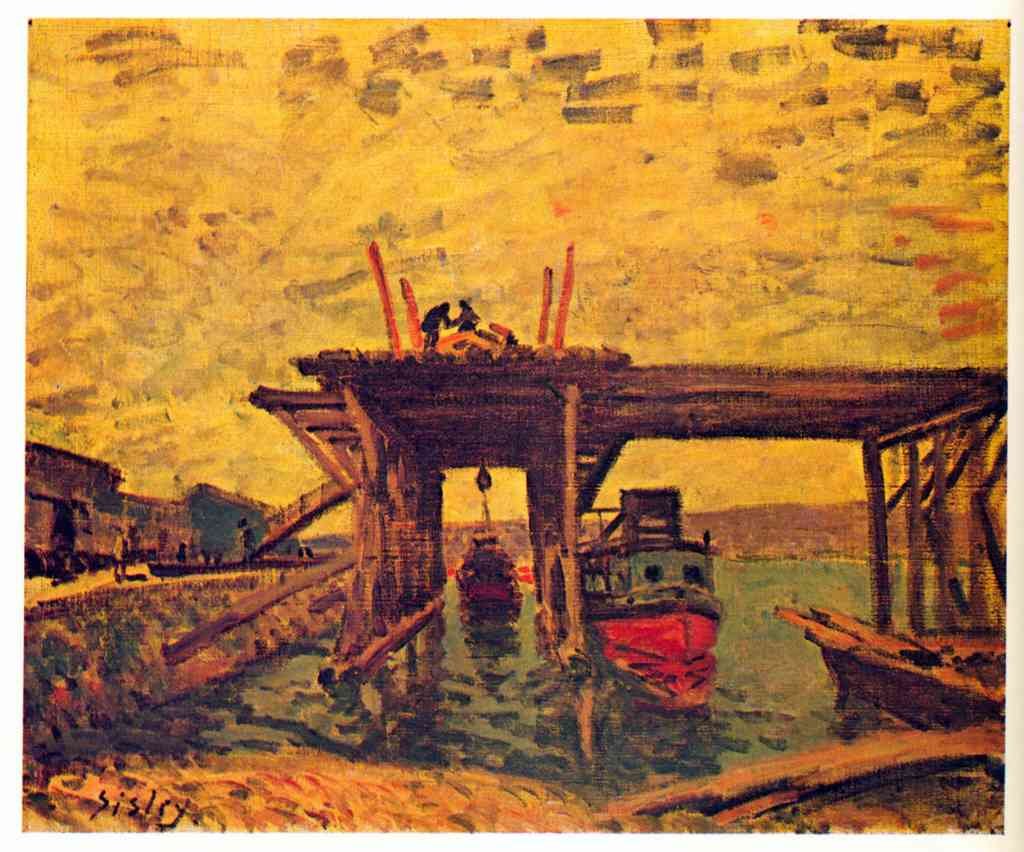Bridge Under Construction Sisley Impressionism A4 Photo Print