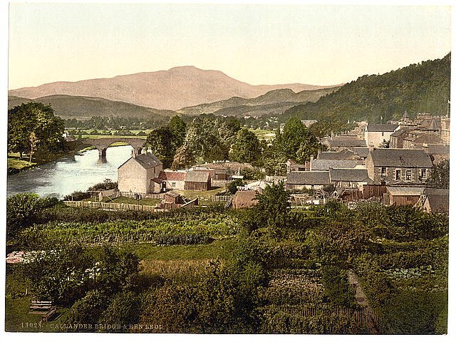 Bridge and Ben Ledi Callander Vintage A4 Photo Print