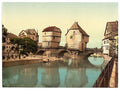 Bridge houses Kreuznach Nahethal Rhenish Prussia Vintage A4 Photo Print