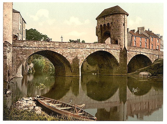 Bridge over the Monnow Monmouth Vintage A4 Photo Print