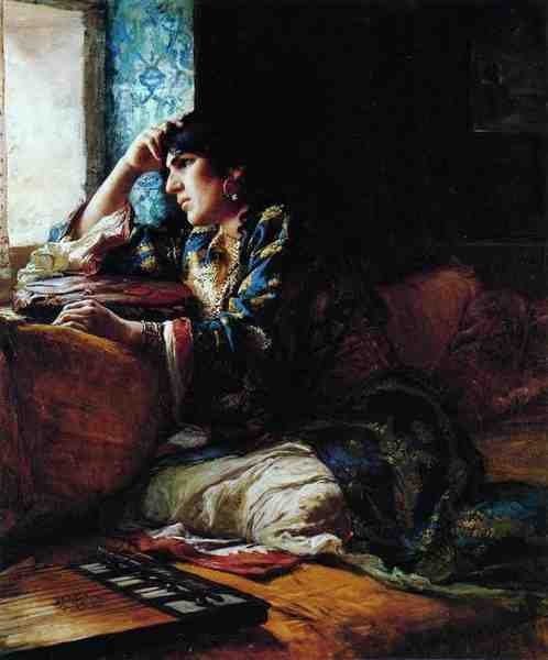 Bridgeman Frederick Arthur Aicha A Woman Of Morocco A4 Photo Print