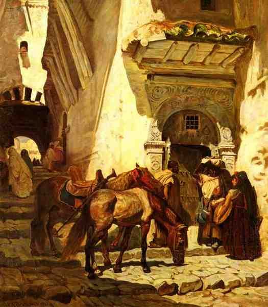 Bridgeman Frederick Arthur Near The Kasbah A4 Photo Print