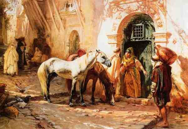 Bridgeman Frederick Arthur Scene In Morocco A4 Photo Print