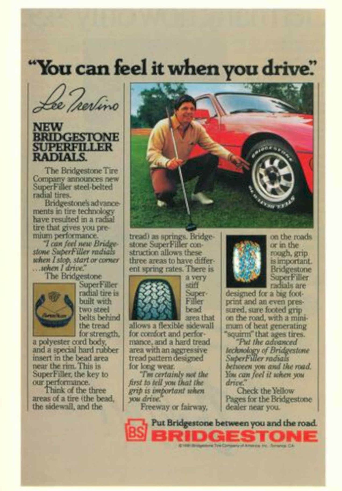 Bridgestone Superfiller Tires Vintage Retro Advert Poster A4 Photo Print