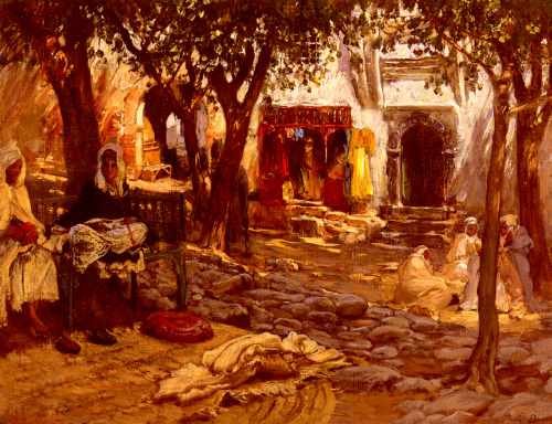 Bridgman Frederick Arthur An Eastern Courtyard A4 Photo Print