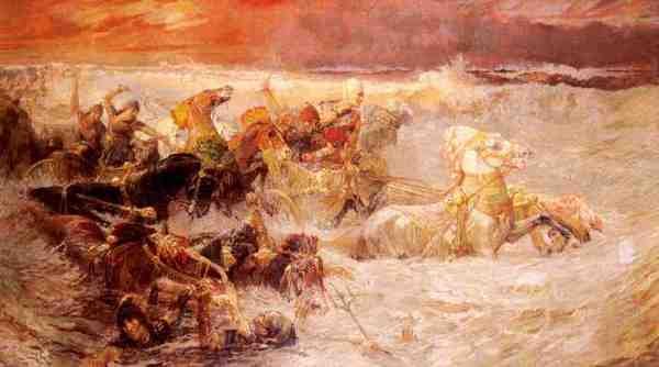 Bridgman Frederick Arthur Pharaohs Army Engulfed By The Red Sea A4 Photo Print