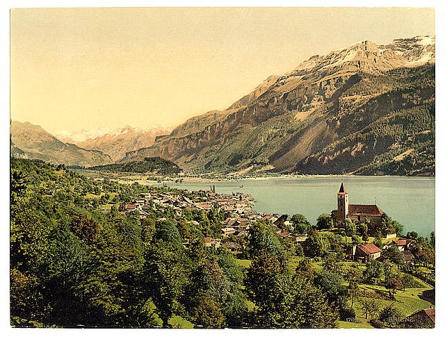 Brienz Lake Bernese Oberland Vintage A4 Photo Print