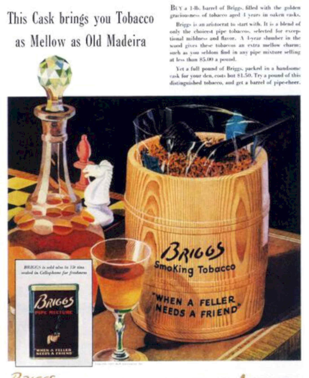 Briggs Tobacco Barrel Vintage Retro Advert Poster A4 Photo Print
