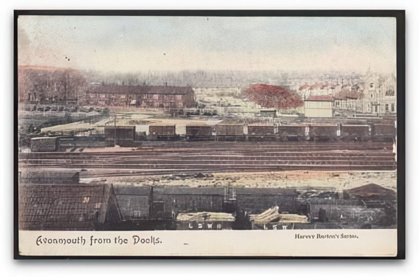 Bristol Avonmouth Houses From The Docks Goods Train Trucks Lswr Vintage A4 Photo Print
