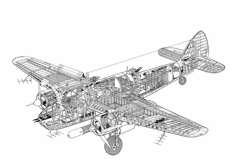 Bristol Beaufort cutaway A4 Photo Print
