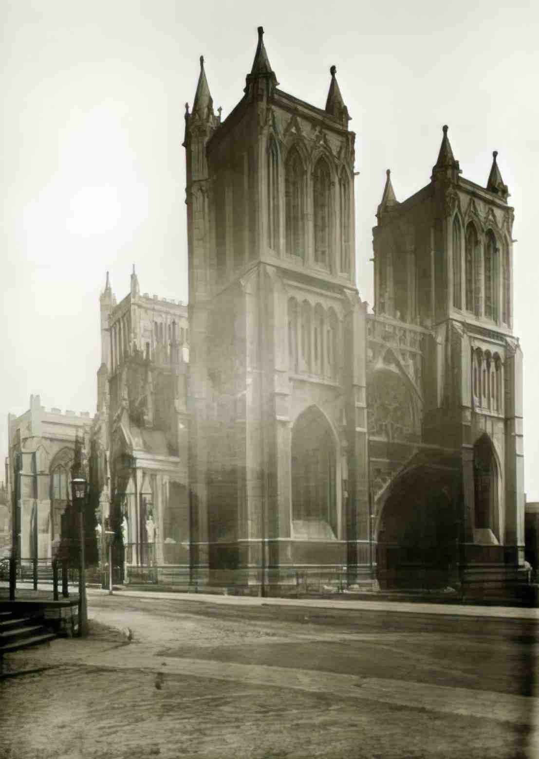 Bristol Bristol Cathedral West Front Vintage A4 Photo Print