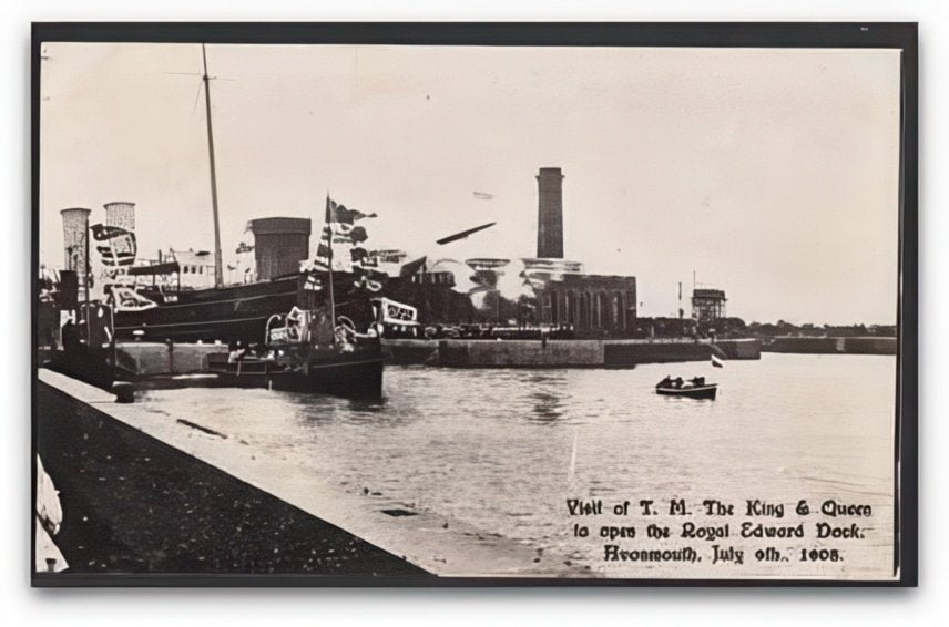 Bristol Royal Visit July 9th 1908 Opening Edward Dock Avonmouth Vintage A4 Photo Print