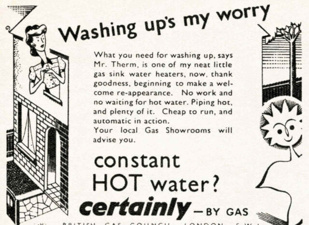 British Gas Sink Vintage Retro Advert Poster A4 Photo Print