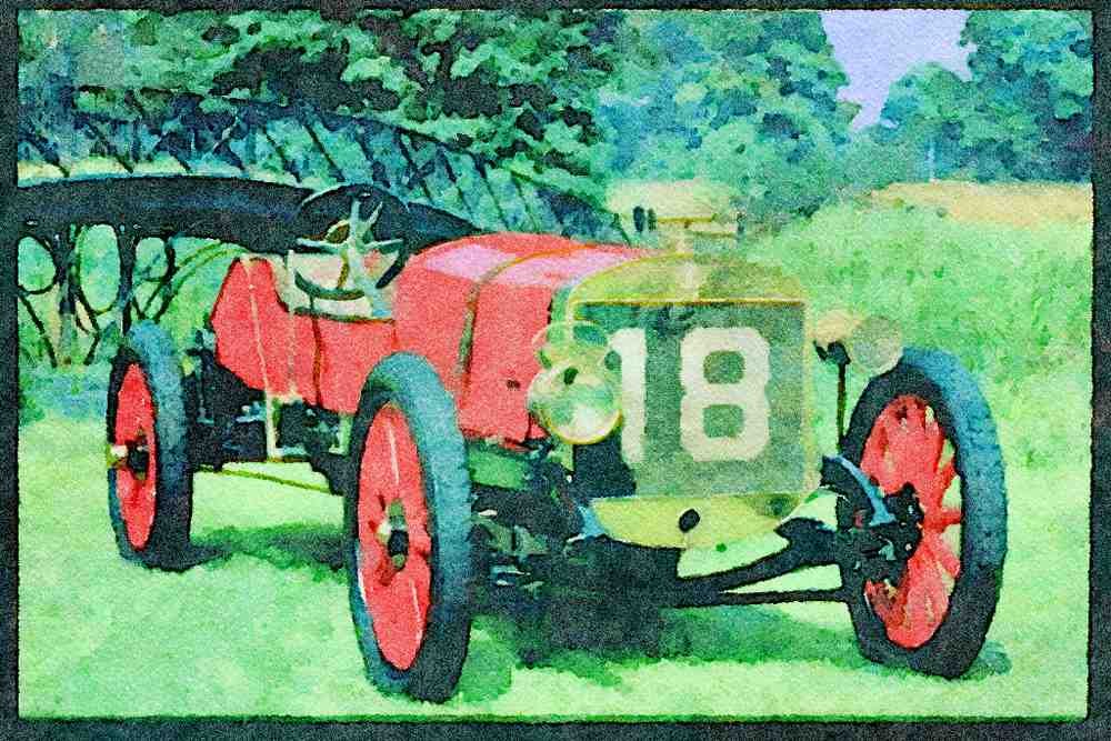 British UK Cars 354018 Austin, 100 Hp Grand Prix Car, 1908 A4 Limited Edition Watercolour Print