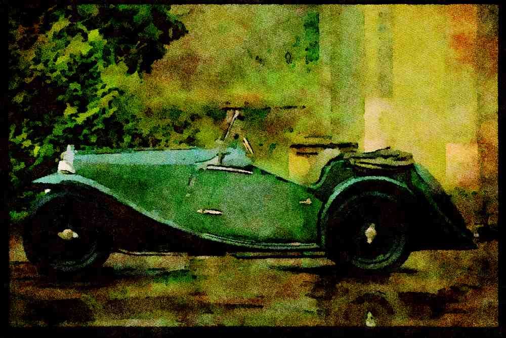 British UK Cars 354053 MG NB Magnette, Two seater, 1936 A4 Limited Edition Watercolour Print