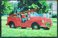 British UK Cars 354054 Morris Minor, Fire engine, 1952 A4 Limited Edition Watercolour Print