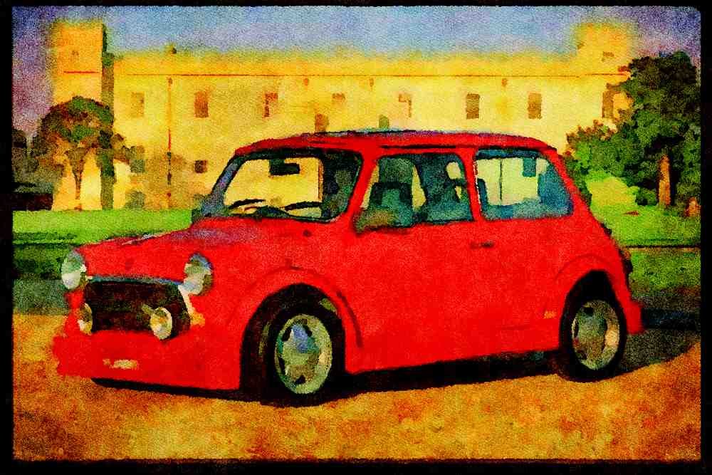 British UK Cars 354061 Era Mini Turbo, 1990 A4 Limited Edition Watercolour Print