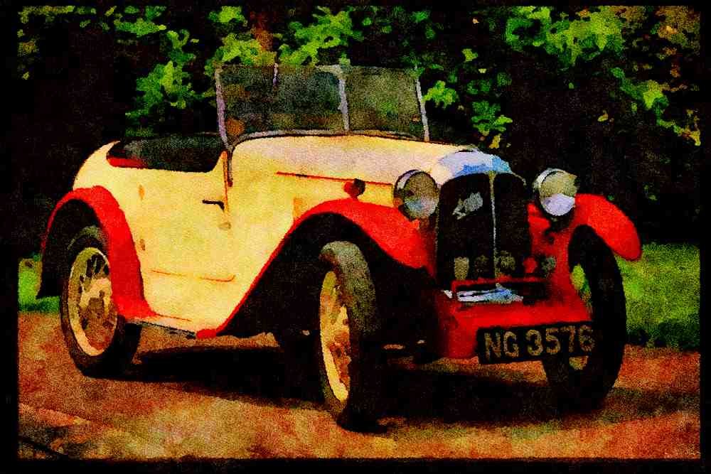 British UK Cars 354089 Austin Seven Swallow, 1933 A4 Limited Edition Watercolour Print