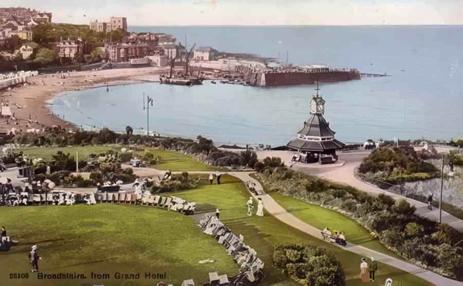 Broadstairs From Grand Hotel Vintage A4 Photo Print
