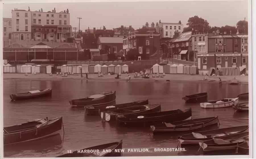 Broadstairs Harbour And New Pavilion Vintage A4 Photo Print