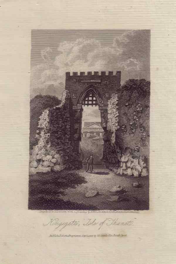 Broadstairs Kinsgate Castle Etching Vintage A4 Photo Print