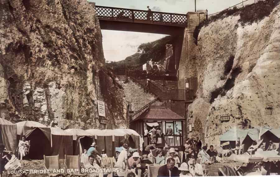 Broadstairs Louisa Bridge And Gap 1930 Vintage A4 Photo Print