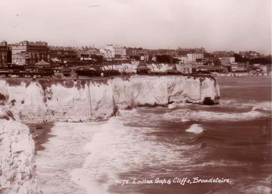 Broadstairs Louisa Gap And Cliffs Vintage A4 Photo Print