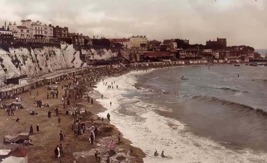 Broadstairs On The Sands 1936 Vintage A4 Photo Print