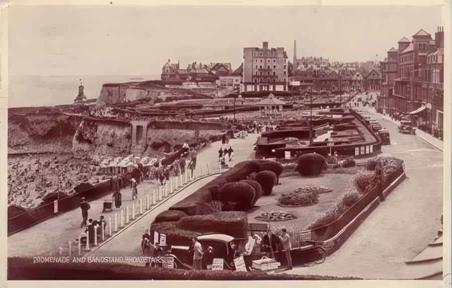 Broadstairs Prom And Banstand 1950 Vintage A4 Photo Print