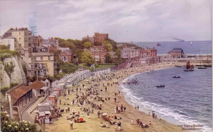 Broadstairs The Bay And Sands 1931 Vintage A4 Photo Print