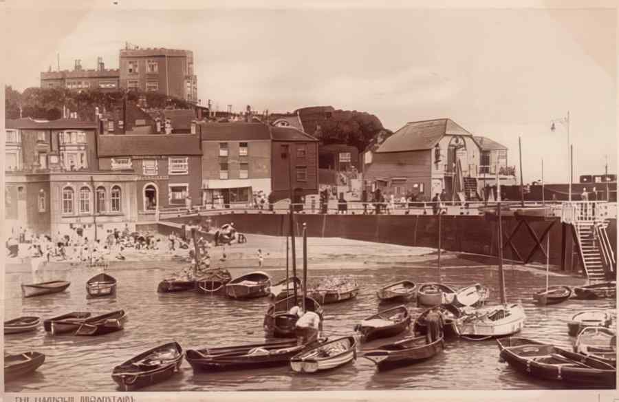 Broadstairs The Harbour 1937 Vintage A4 Photo Print