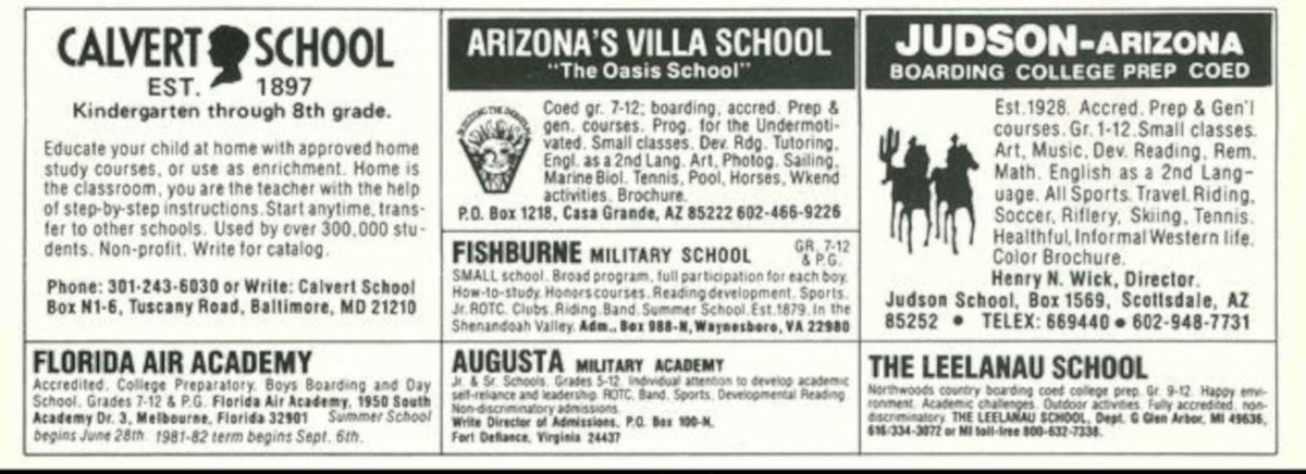 Brochures School Ads Vintage Retro Advert Poster A4 Photo Print