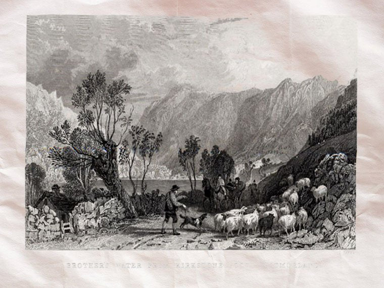 Brothers Water Kirkstone Foot Westmoreland England Sands 1850 Vintage A4 Photo Print
