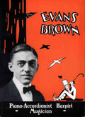 Brown 2 Magic Magician Vintage A4 Photo Print