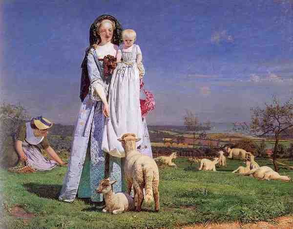 Brown Ford Madox The Pretty Baa Lambs A4 Photo Print