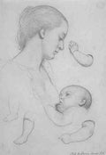 Brown Ford Madox The Young Mother Sheet Of Studies A4 Photo Print