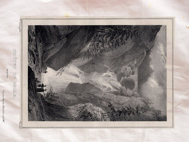Bruars Fall Scotland Pernot 1827 Vintage A4 Photo Print