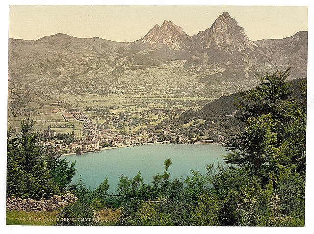 Brunnen and the Mythen Lake Lucerne I Vintage A4 Photo Print