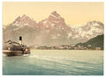 Brunnen and the Mythen Lake Lucerne II Vintage A4 Photo Print
