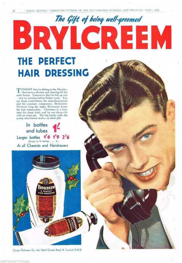 Brylcreem Barber Decor 1939 barber advert A4 Photo Print