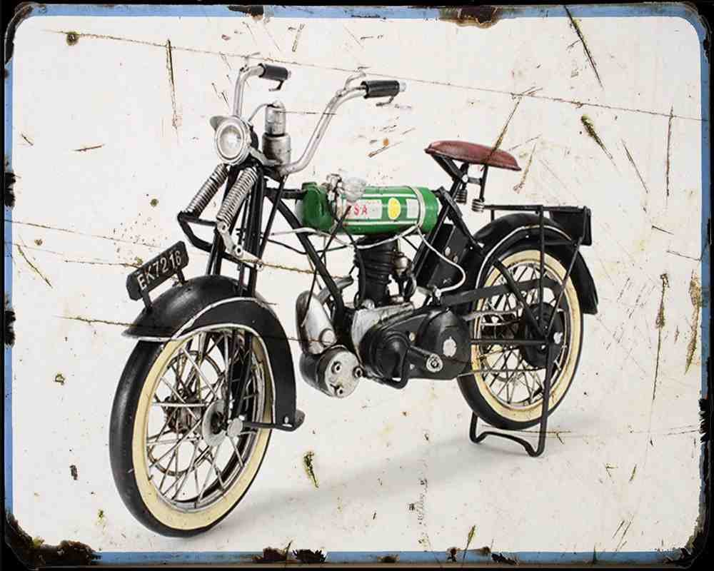 Bsa B Round Tank 03 Motorbike Vintage Aged A4 Photo Print