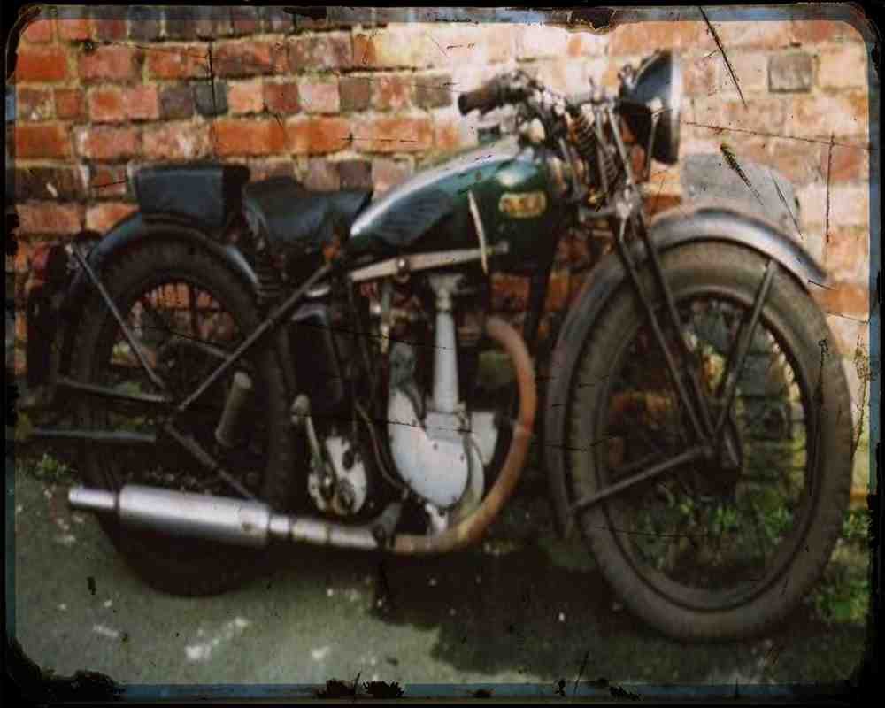 Bsa B21 02 A4 Photo Print Motorbike Vintage Aged