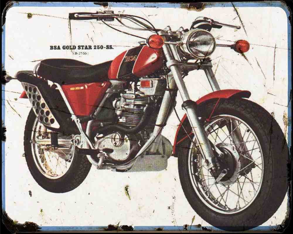 Bsa B25Ss 01 A4 Photo Print Motorbike Vintage Aged