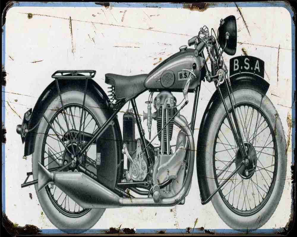Bsa B30 01 Motorbike Vintage Aged A4 Photo Print